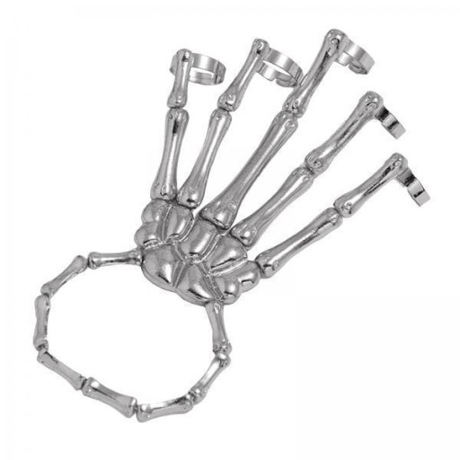 2xSkeleton Hand Bracelet with Rings
