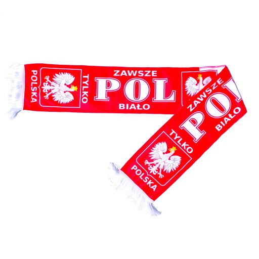 Szalik biało czerwony POLSKA produkt POLSKI Typ 1