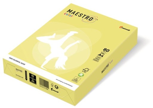 BIUROWE PAPIERY PAPIER KSERO Kolorowy A4 80 g. 500 ark. Cytrynowy Maestro