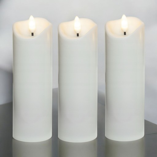 3X ŚWIECZKA LED EFEKT PŁOMIENIA WIECZNA ŚWIECA WKŁAD EKO ZESTAW 17,5cm 1139