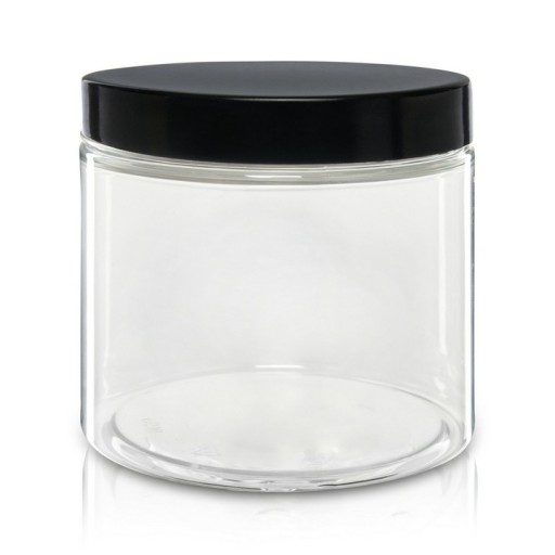Pudełko plastikowe PET 650ml z czarną nakrętką PP