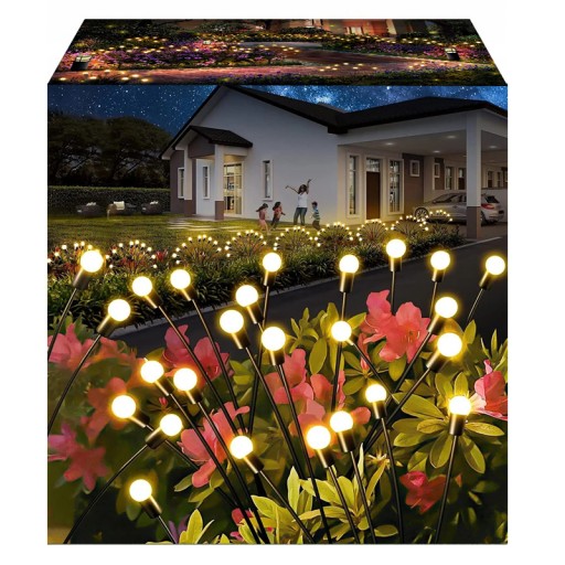 LAMPA OGRODOWA SOLARNA 10x LED KULKI WBIJANE Z CZUJNIKIEM KULECZKI 2 SZT