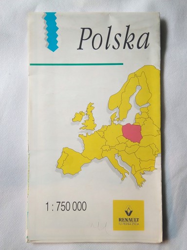 POLSKA stara mapa samochodowa RENAULT