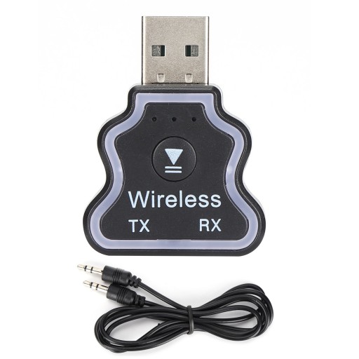 bluetooth 5.0 audio transmitter receiver adapter colorful ambient light usb