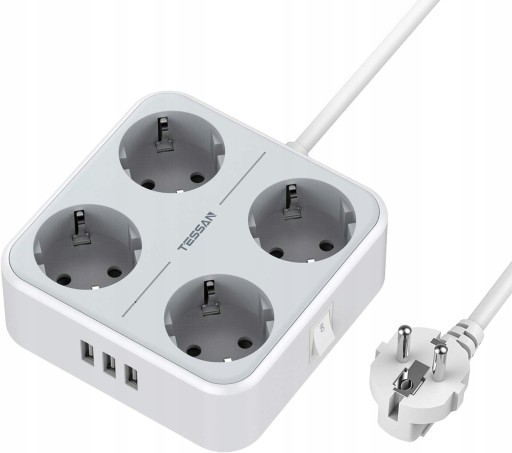 Listwa Zasilająca Przedłużacz 4 Gniazd 3x USB
