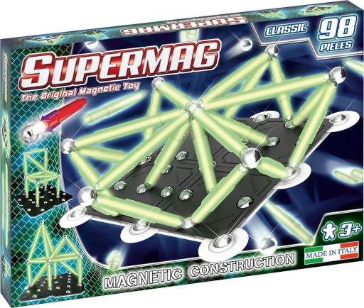 KLOCKI MAGNETYCZNE SUPERMAG CLASSIC GLOW