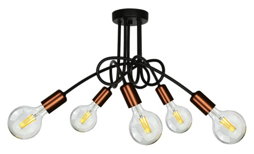LAMPA WISZĄCA ŻYRANDOL PLAFON EDISON MIEDŹ LOFT