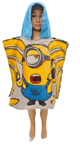 Ręcznik z Kapturem PONCHO OKRYCIE KĄPIELOWE MINIONS MINIONKI Bawełna 100 %