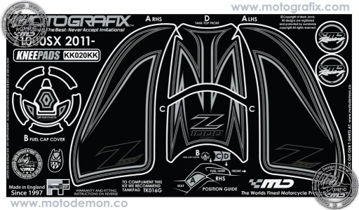 ZESTAW OKLEIN ZBIORNIKA KAWASAKI Z1000SX 2011