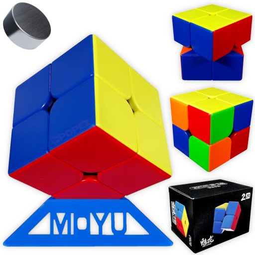 ORYGINALNA MAGNETYCZNA KOSTKA 2x2 MOYU MEILONG + PODSTAWKA, ALGORYTMY