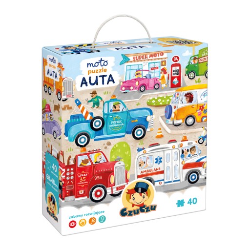 CzuCzu Moto Puzzle Auta 3+ 40 elementów
