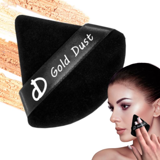 PUSZEK DO PUDRU MAKIJAŻU PUFF DUŻY TRÓJKĄT WELUROWA GĄBKA MAKEUP GĄBECZKA