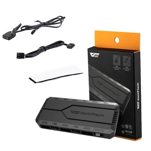 DARKFLASH RC2 Sterownik wentylatorów / Moduł PC RGB PWM czarny