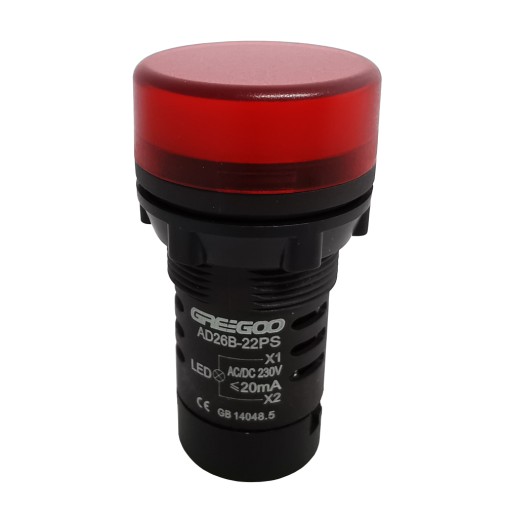 Kontrolka LED czerwona 230V - AD26B-22PS