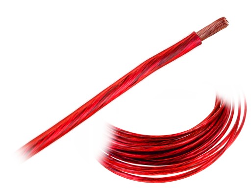 PRZEWÓD KABEL ZASILAJĄCY DO WZMACNIACZA CZERWONY 4mm2 1x4 4mm 1m 1 metr