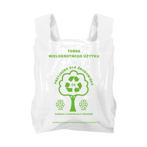 REKLAMÓWKI MOCNE GRUBE TORBY NA ZAKUPY LDPE 50 SZT