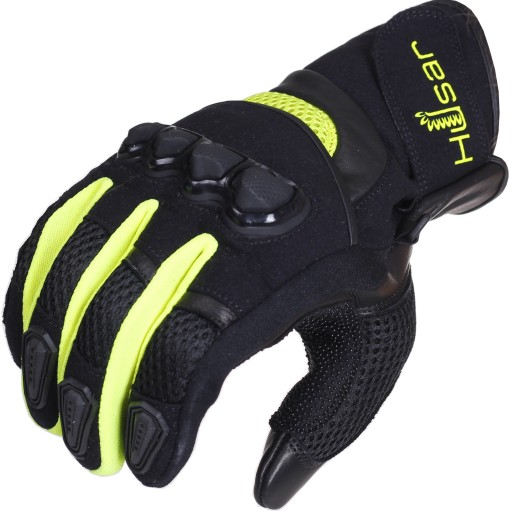 RĘKAWICE MOTOCYKLOWE LETNIE HUSAR GRIZZLY fluo