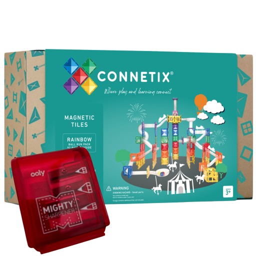 Connetix klocki magnetyczne Ball Run kulodrom 92 szt. + gratis