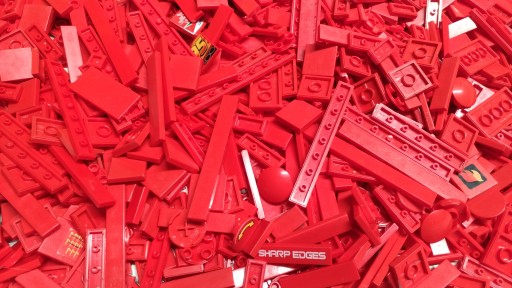066C. Lego płaskie Tile czerwone mix 25g