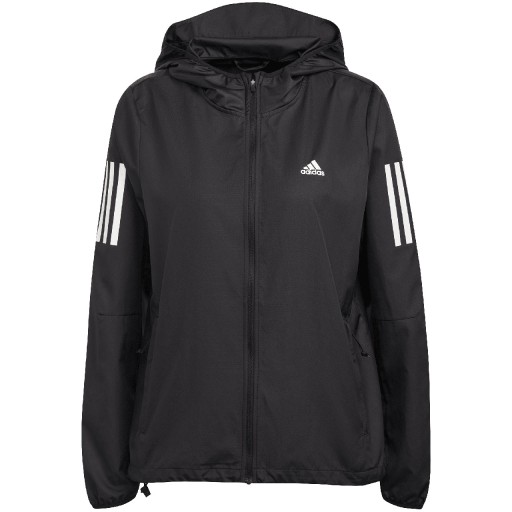 S Kurtka damska adidas Own the Run Hooded Running Windbreaker czarna H59271