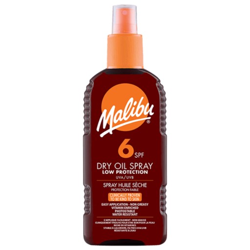 Malibu Dry Oil Spray SPF6 Olejek Brązujący Do Opal