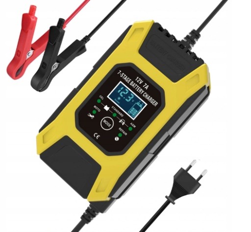 MOCNY PROSTOWNIK AUTOMATYCZNY LCD 12V 7A