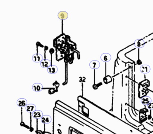 Zamek tylnej burty Suzuki Samurai 8255080082 82550-80082