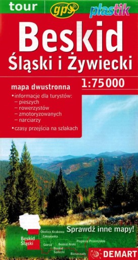 BESKID ŚLĄSKI I ŻYWIECKI MAPA LAMINOWANA DEMART