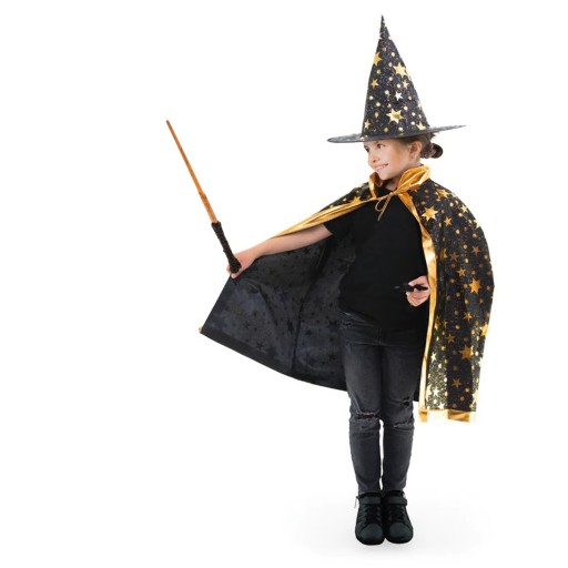 Strój Czarodzieja z Różdżką Czarodziej Czarodziejka Różdżka Harry Potter