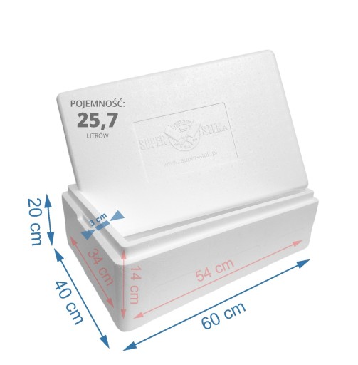 Termobox 25,7L pojemnik styropianowy LODÓWKA TERMO