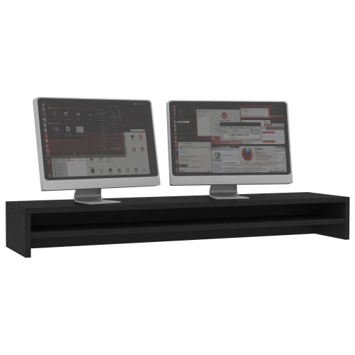 PODSTAWA PODSTAWKA PÓŁKA POD MONITOR CZARNA PODWÓJNA NA 2 MONITORY