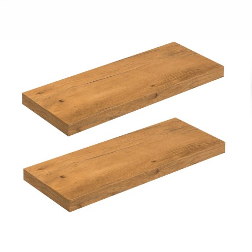 PÓŁKA ŚCIENNA WISZĄCA 50 CM DĄB 2 SZTUKI KOMPLET!