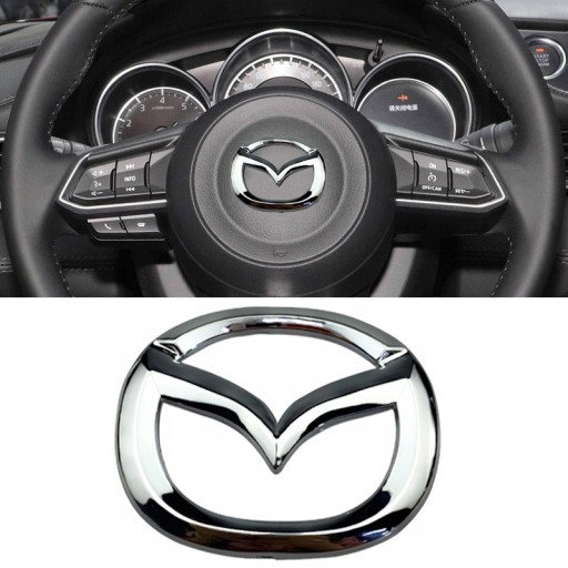 Naklejka Na Kierownicę Samochodu Mazda-Srebrny