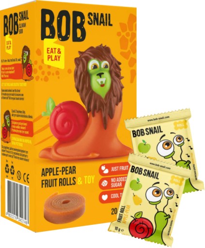 BOB SNAIL PRZEKĄSKA ŚLIMAK jabłko-gruszka + ZABAWKA | OWOCOWA bez CUKRU 20g