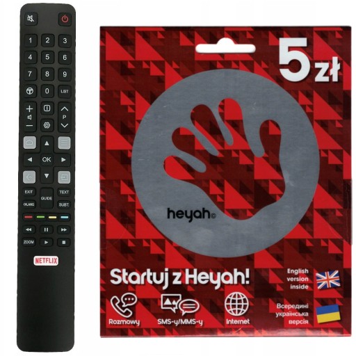 Pilot do TV THOMSON TCL RC802N NETFLIX + karta sim