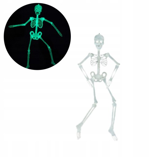 SZKIELET KOŚCIOTRUP ŚWIECĄCY LED HALOWEEN 90cm