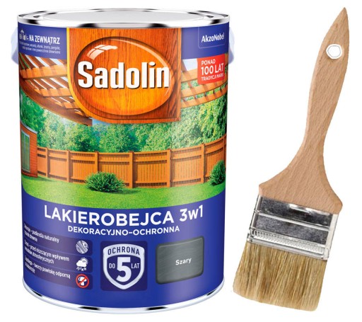 Sadolin Lakierobejca do drewna 3w1 5L Szary