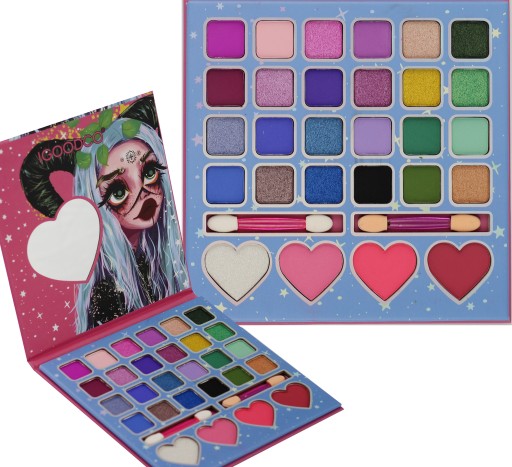 PALETKA CIENIE DO MAKIJAŻU BROKAT GLITTER 29 SZTUK RÓŻE ROZŚWIETLACZE