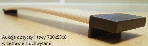 Listwa sprężynująca 700x53 z uchwytami. ZESTAW
