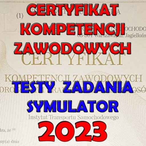 Certyfikat kompetencji zawodowych NOWOŚĆ