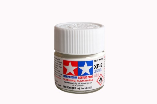 MODELARSKA FARBA AKRYLOWA BIAŁA MATOWA TAMIYA 10ml XF-2 FLAT WHITE (MATT)