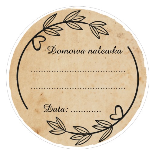 Naklejki DOMOWA NALEWKA butelki cytrynówka 48 szt
