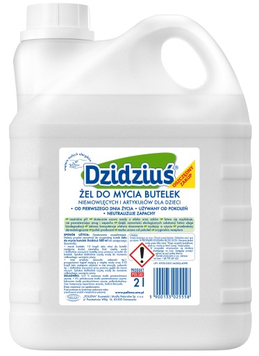 Dzidziuś żel do mycia butelek i artykułów dziecięcych 2l Zapas