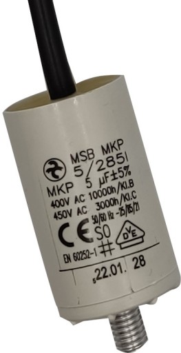 Kondensator silnikowy EN60252-1 5 µF 450V MSB MKP