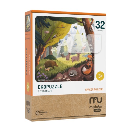 Ekopuzzle 32 elementy. Spacer po lesie
