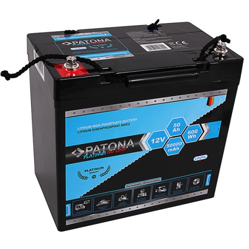 PATONA akumulator LiFePO4 12V 50Ah 600Wh 50.000mAh