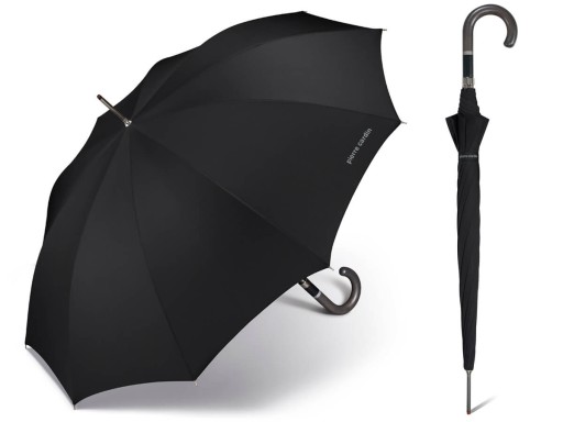 Długi czarny parasol automatyczny Pierre Cardin NOIRE