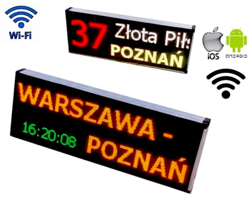 Tablica full color p5 informacyjna led do busa, 16x64 Wi Fi Android ,iOs