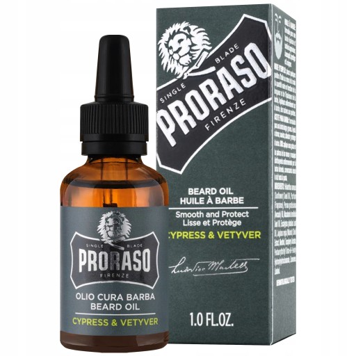 PRORASO Olejek do brody Cypress & Vetyver Zielona 30 ml