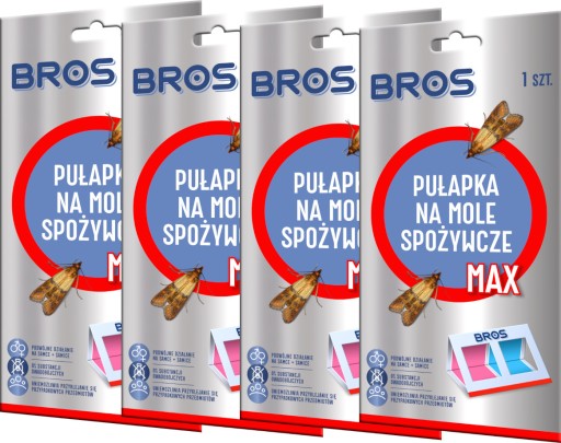 BROS Pułapka na Mole Spożywcze MAX do 3 m-cy x4
